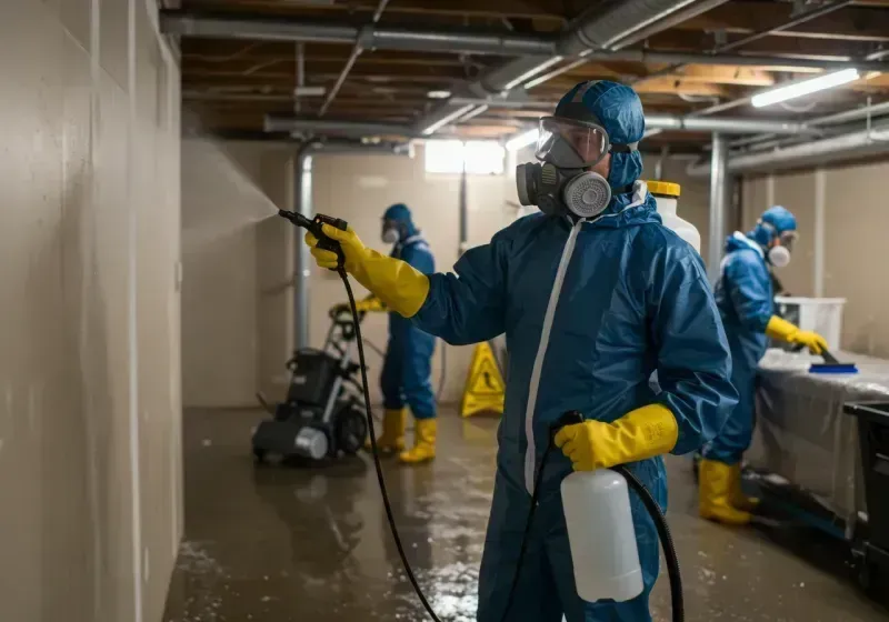 Basement Sanitization and Antimicrobial Treatment process in West Coon Rapids, MN